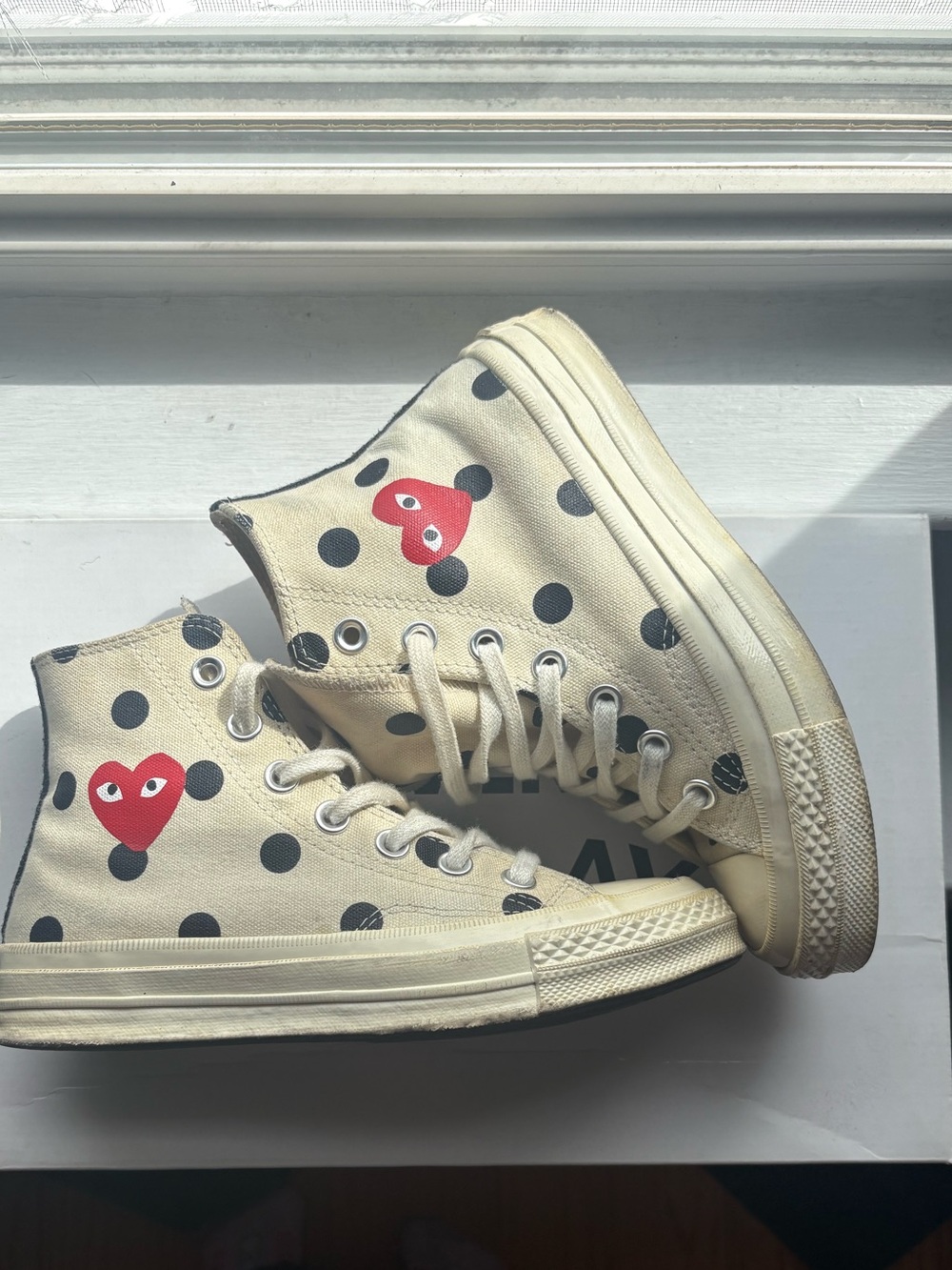 CDG PLAY x Converse Chuck 70 Polka Dot High Top White Mens 3 Womens 5